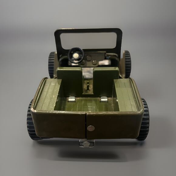 Vintage Pressed Steel Tonka Army Jeep No Canopy Roof 1960’s 6.5” Long One Star - Picture 5 of 10